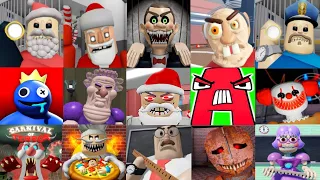 SPEED RUN EVERY Obby ESCAPE from Evil Santa Barry, Mr. Nightmare, School, Prison, Gran and Mr Funny