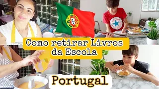 🇵🇹Como Retirar Livros na Escola em Portugal/ Rotina familiar/ Fiz Pão de queijo e Bolo😍