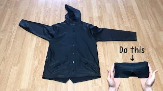 How to roll a rain jacket for packing (step-by-step). | 69