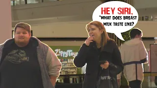 Asking Siri Awkward Questions in Public Prank!