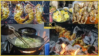 🦐🐸 🦞Street Food Night market (lobster,frog,shrimp,crab) Da nang Vietnam 4k