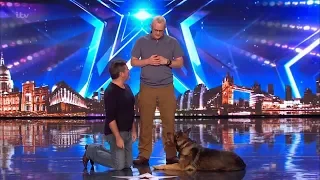 Britain's Got Talent 2019 Dave & Superdog Finn Perform with Simon Full Audition S13E04