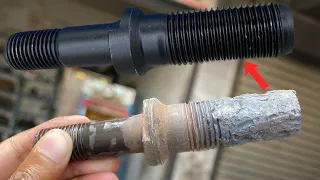 How to Repair Lug Wheel Stud Threads || Damage Wheel Stud Repair ||