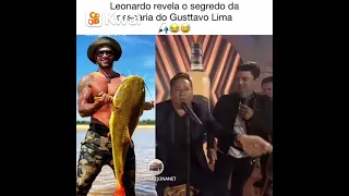 Leonardo revelando o segredo da pescaria do Gustavo Lima 😂