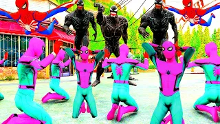 Siêu Nhân Người Nhện VS Venom, Hulk, Spider man, Superheroes, GTA V Avengers Epic Cars || tmphuong