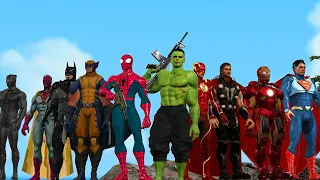 Siêu nhân người nhện vs Spiderman roblox rescue Hulk, superman ,flash,batman,black Panther,Iron Man