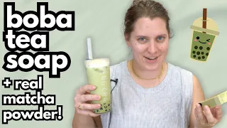 Watch Me Create Matcha Boba Tea Soap! with real Matcha!