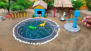 DIY Farm Diorama with cow shed | Miniature Swimming Pool | mini hand pump | woodwork #18