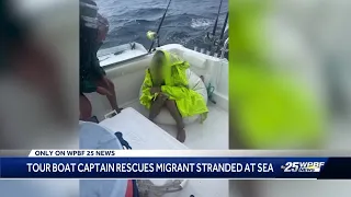 Boat captain rescues stranded Cuban migrant