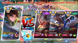 PERTARUNGAN MMR MARTIS VS TRIO GLOBAL LEO BRUNO DIGGIE 🔥🔥 -Mobile Legends