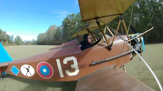 Fly baby 1B biplane approach and landing, fall 2022