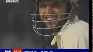 Afridi 4 sixes 4 balls in test vs Harbhajan. Afridi 103 vs india 2006 7 SIXES