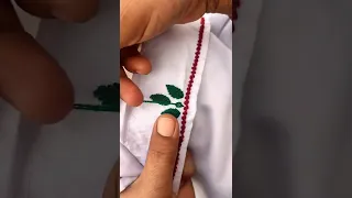 How to Stitch Flower Design Embroidery #Shorts