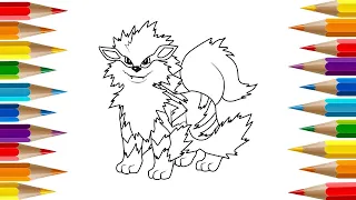 How to Draw and Color Arcanine | Pokemon