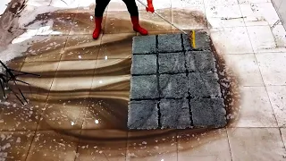 The dirtiest carpet (Flooded) cleaning satisfying ASMR ll