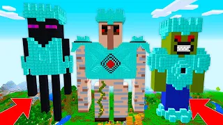 Minecraft - HOW to build BIGGEST  VILLAGER GOLEM ENDERMAN ZOMBIE TITAN: NOOB VS PRO ALL EPISODES