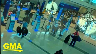 New video shows panic after woman fires gun at Dallas Love Field Airport l GMA