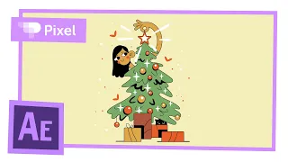 Анимируем новогоднюю иллюстрацию в After Effects | уроки для новичков