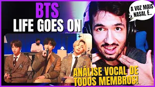 BTS, LIFE GOES ON! CANTAR COM MAIS OU MENOS ESPAÇO? (PROF DE CANTO)