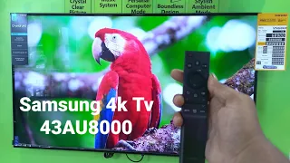 2021 Samsung AU8000 Crystal 4k Tv Unboxing + setup With Demo