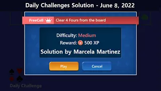 Microsoft Solitaire Collection | FreeCell Medium | June 8, 2022 | Daily Challenges