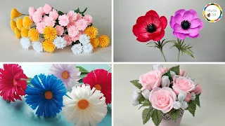 Jak zrobić piękne kwiaty z krepiny 🌸 DIY 🌸 Beautiful flowers from crepe paper 🌸TUTORIAL