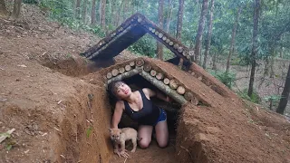 100 Days Alone Building The Most Underground House - The best survival and warm amazing shelter
