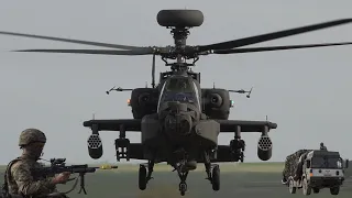 Attack helicopters land in road blocked by army 🪖 🚁 ⛽️