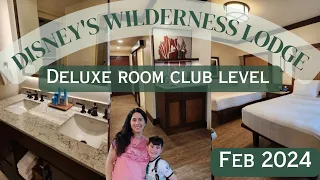 Disney's Wilderness Lodge Deluxe Room Club Level Tour/February 2024/Full Room Tour & Location Review