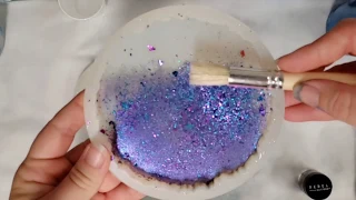 DIY epoxy coasters - Opal effect resin coasters