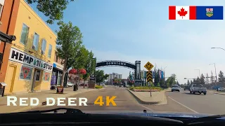 Red Deer 4K - Driving Tour of Downtown Red Deer to Gasoline Alley