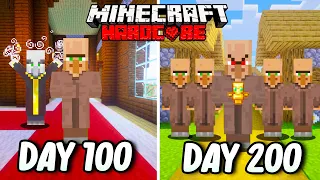 I Survived 200 Days as a Villager in Hardcore Minecraft... Minecraft Hardcore 100 Days
