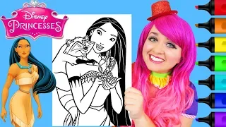 Coloring Pocahontas Disney Princess Coloring Page Prismacolor Markers | KiMMi THE CLOWN