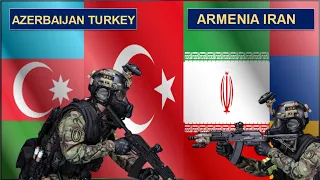 Azerbaijan Turkey vs Armenia Iran Military Power Comparison 2024  Азербайджан Турция vs Армения Иран
