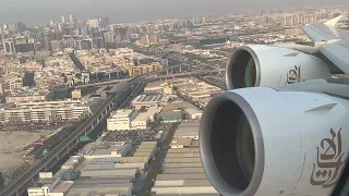 Emirates A380 Takeoff Dubai DXB (Engine View)