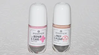 The Repair & Care And The Prep And Plump Base Coat Nail Polishes By Essence || Swatch And Review