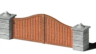 Wooden Gate (House Entrance) AutoCAD 3D Modeling Design - QasimCAD