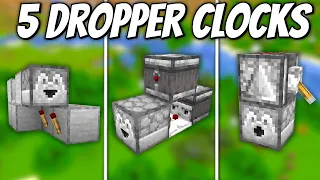 5 Easy Dropper Clocks - Minecraft Tutorial (Java Edition)