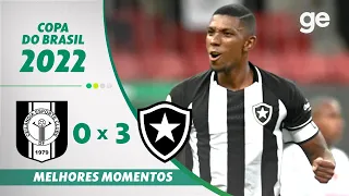 CEILÂNDIA 0 X 3 BOTAFOGO | MELHORES MOMENTOS | 3ª FASE DA COPA DO BRASIL 2022 | ge.globo