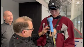 Winnipeg ICE forward Conor Geekie wears GoPro at practice