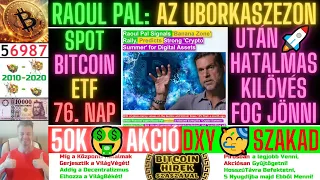 Bitcoin Hírek (2116) - Raoul Pal: Az UborkaSzezon (50K🤑AKCIÓ) Után Hatalmas KiLövés Fog Jönni🧐🚀🤑