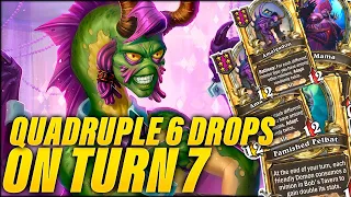 Quadruple 6 Drops on Turn 7 Carry the Game | Dogdog Hearthstone Battlegrounds