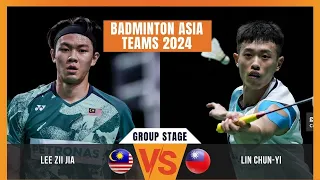 Lee Zii Jia (MAS) vs. Lin Chun-Yi (TPE) | Badminton Asia Team Championships 2024