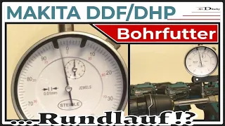 MAKITA 18V Bohrfutter Rundlauf eiert, DDF/DHP "Akkuschrauber" Messuhr | 👍👎