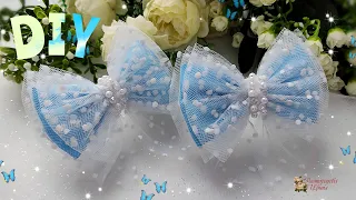 DIY / Мастер класс "бантики из фатина"🎀💙 / Master class "tulle bows"