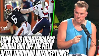 ESPN Analyst Says QBs Should Run Off The Field, Never Make Tackle After Interception?