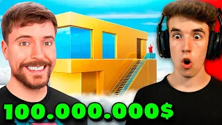 CASA de 1$ vs CASA de 100.000.000$ | REACCION a MRBEAST