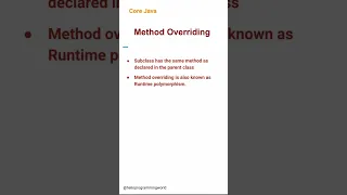 Method Overriding  (14) #corejava