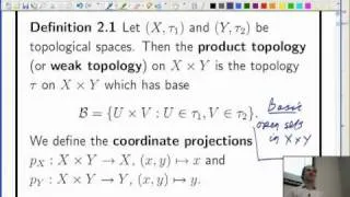 Lecture 5b: Functional Analysis - Infinite products and Tychonoff's theorem