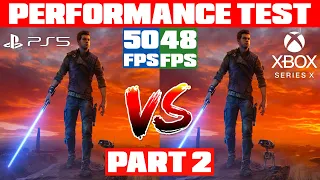 Star Wars Jedi: Survivor - Framerate FPS Comparison - PS5 vs Xbox Series X - Part 2